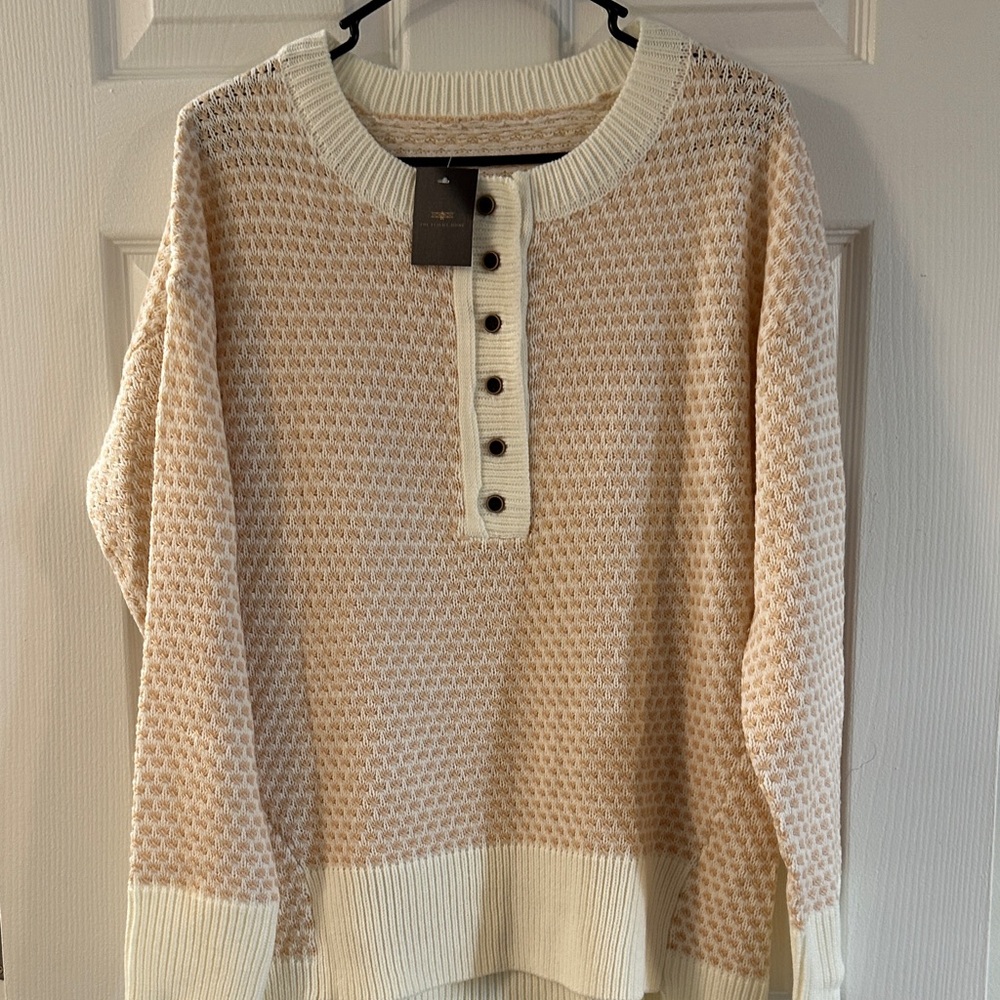 Cream Button-Down Women's Sweater